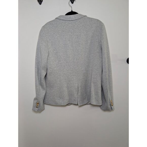 Talbots Aberdeen Knit Blazer Size 8 Gray Stretch Career Preppy Classic Corpcore - Picture 3 of 9